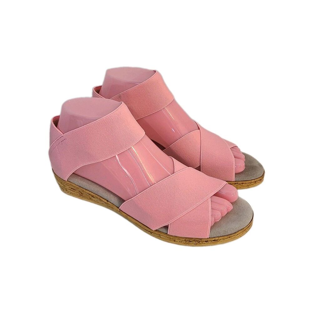 Charleston Shoe Co Peachtree Core Crisscross Pink Stretch Sz 6 Comfort Shoes
